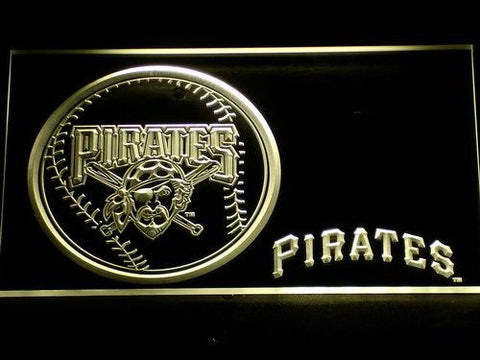 Pittsburgh Pirates (3) LED Neon Sign USB - Yellow - TheLedHeroes