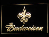 New Orleans Saints Budweiser LED Neon Sign Electrical - Yellow - TheLedHeroes