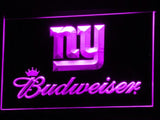 New York Giants Budweiser LED Neon Sign USB - Purple - TheLedHeroes