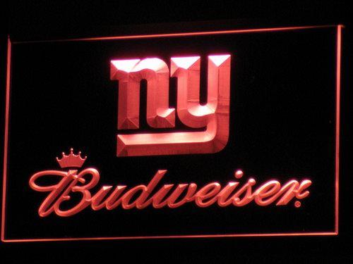 New York Giants Budweiser LED Neon Sign USB - Red - TheLedHeroes