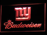New York Giants Budweiser LED Neon Sign USB - Red - TheLedHeroes