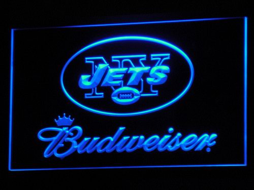 New York Jets Budweiser LED Sign - Blue - TheLedHeroes
