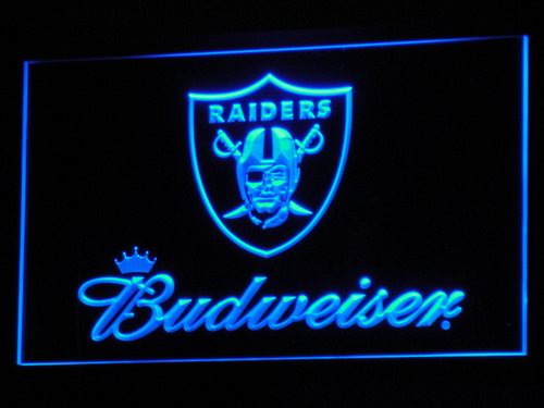 Oakland Raiders Budweiser LED Sign - Blue - TheLedHeroes