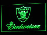 Oakland Raiders Budweiser LED Neon Sign Electrical - Green - TheLedHeroes