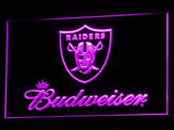 Oakland Raiders Budweiser LED Neon Sign USB - Purple - TheLedHeroes