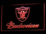 Oakland Raiders Budweiser LED Neon Sign USB - Red - TheLedHeroes