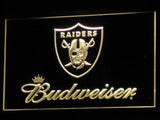 Oakland Raiders Budweiser LED Neon Sign USB - Yellow - TheLedHeroes