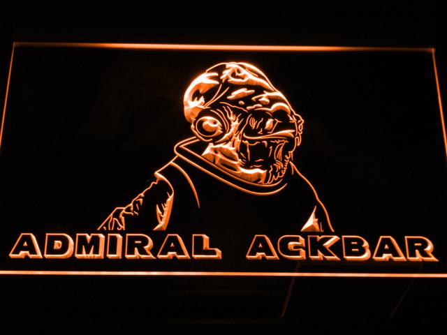 Star Wars Admiral Ackbar LED Neon Sign Electrical - Orange - TheLedHeroes