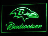 Baltimore Ravens Budweiser LED Neon Sign Electrical - Green - TheLedHeroes