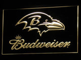 Baltimore Ravens Budweiser LED Neon Sign Electrical - Yellow - TheLedHeroes