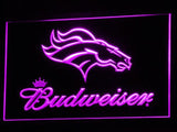 Denver Broncos Budweiser LED Neon Sign Electrical - Purple - TheLedHeroes