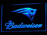 New England Patriots Budweiser LED Neon Sign USB - Blue - TheLedHeroes
