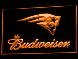 New England Patriots Budweiser LED Neon Sign USB - Orange - TheLedHeroes
