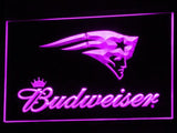 New England Patriots Budweiser LED Neon Sign USB - Purple - TheLedHeroes