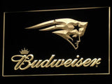 New England Patriots Budweiser LED Neon Sign USB - Yellow - TheLedHeroes