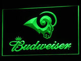 Los Angeles Rams Budweiser LED Neon Sign USB - Green - TheLedHeroes