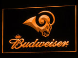 Los Angeles Rams Budweiser LED Neon Sign USB - Orange - TheLedHeroes