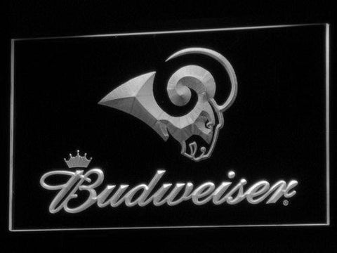 Los Angeles Rams Budweiser LED Neon Sign Electrical - White - TheLedHeroes