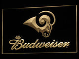 Los Angeles Rams Budweiser LED Neon Sign USB - Yellow - TheLedHeroes