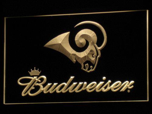 Saint Louis Rams Budweiser LED Neon Sign Electrical - Yellow - TheLedHeroes