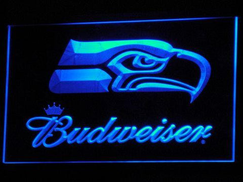 Seattle Seahawks Budweiser LED Neon Sign Electrical - Blue - TheLedHeroes