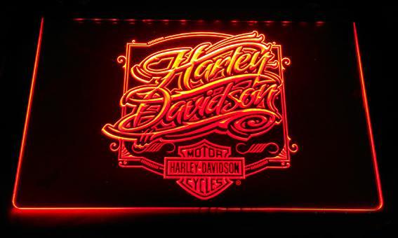Harley Davidson 9 LED Neon Sign Electrical - Orange - TheLedHeroes