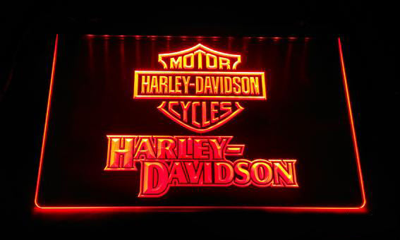 FREE Harley Davidson 11 LED Sign - Orange - TheLedHeroes