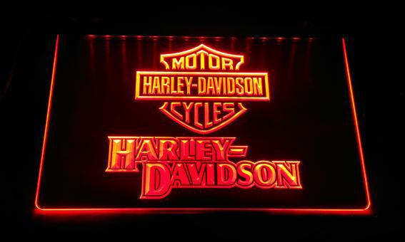 Harley Davidson 11 LED Sign - Orange - TheLedHeroes