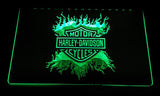 Harley Davidson 13 LED Sign - Green - TheLedHeroes