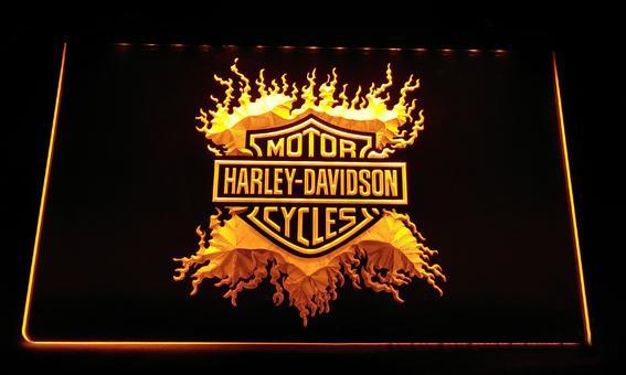Harley Davidson 13 LED Neon Sign Electrical - Yellow - TheLedHeroes