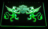 Harley Davidson 14 LED Neon Sign Electrical - Green - TheLedHeroes