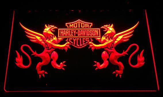 Harley Davidson 14 LED Neon Sign Electrical - Orange - TheLedHeroes