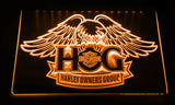 FREE Harley Davidson Owners Group LED Sign - Orange - TheLedHeroes