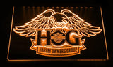 Harley Davidson Owners Group LED Neon Sign Electrical - Orange - TheLedHeroes