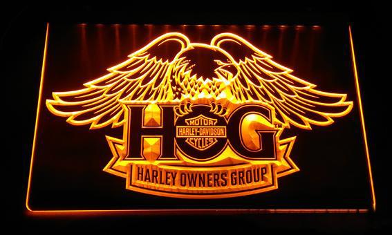 Harley Davidson Owners Group LED Neon Sign USB - Yellow - TheLedHeroes