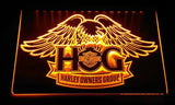 Harley Davidson Owners Group LED Neon Sign USB - Yellow - TheLedHeroes