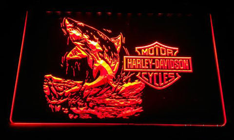 Harley Davidson Shark LED Sign - Orange - TheLedHeroes