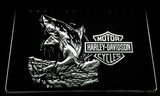 Harley Davidson Shark LED Neon Sign USB - White - TheLedHeroes