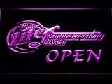 Miller Lite Miller Time Live Open LED Neon Sign Electrical - Purple - TheLedHeroes
