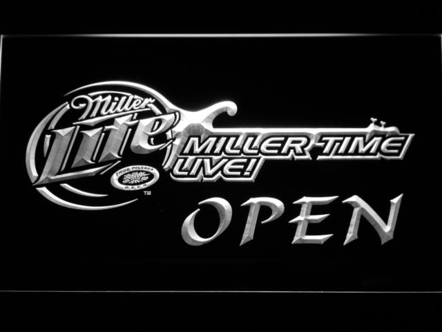Miller Lite Miller Time Live Open LED Neon Sign USB - White - TheLedHeroes