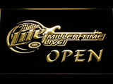 Miller Lite Miller Time Live Open LED Neon Sign Electrical - Yellow - TheLedHeroes