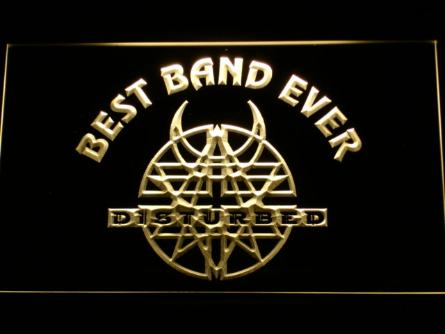 FREE Disturbed Best Band Ever LED Sign - Yellow - TheLedHeroes