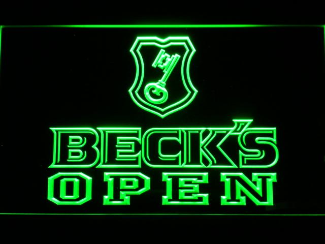 Beck's Open LED Neon Sign Electrical - Green - TheLedHeroes