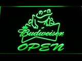 Budweiser Frog Open LED Neon Sign USB - Green - TheLedHeroes