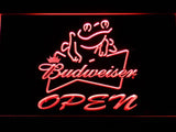 Budweiser Frog Open LED Neon Sign Electrical - Red - TheLedHeroes