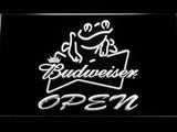 Budweiser Frog Open LED Neon Sign Electrical - White - TheLedHeroes