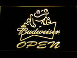 Budweiser Frog Open LED Neon Sign USB - Yellow - TheLedHeroes
