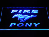 FREE Mustang Fire Pony LED Sign - Blue - TheLedHeroes