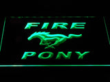 Mustang Fire Pony LED Neon Sign USB - Green - TheLedHeroes