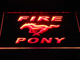 Mustang Fire Pony LED Neon Sign USB - Red - TheLedHeroes